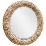 Twisted Seagrass Round Mirror, Natural