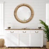 Twisted Seagrass Round Mirror, Natural