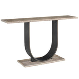 Equilibrium Console Table, Gray Travertine