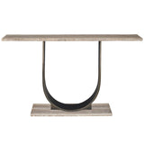 Equilibrium Console Table, Gray Travertine