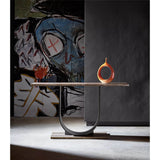 Equilibrium Console Table, Gray Travertine