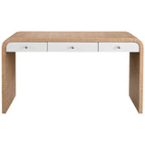 Modern 2 Drawer Desk, White Oak