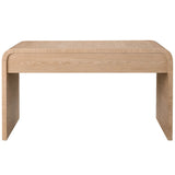 Modern 2 Drawer Desk, White Oak