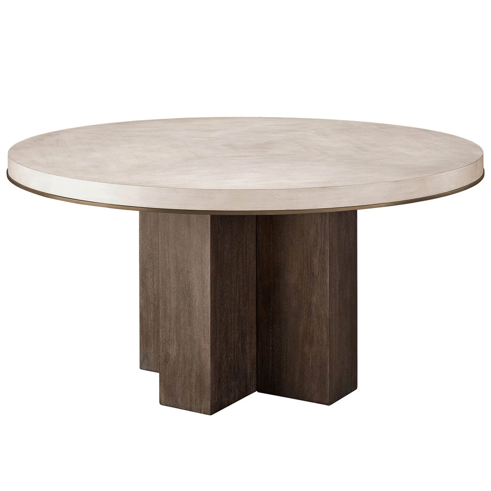 Topanga Round Dining Table, Silver Fox