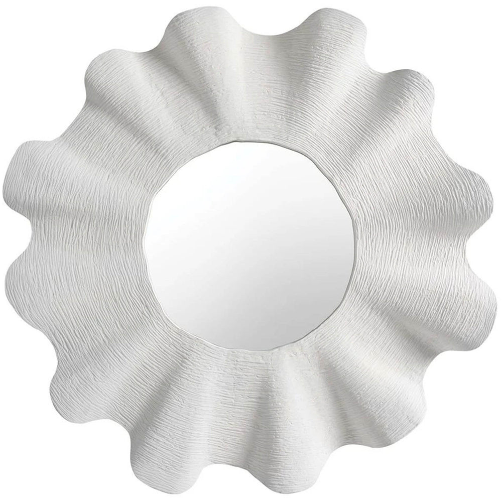 Weekender Scallop Mirror, White