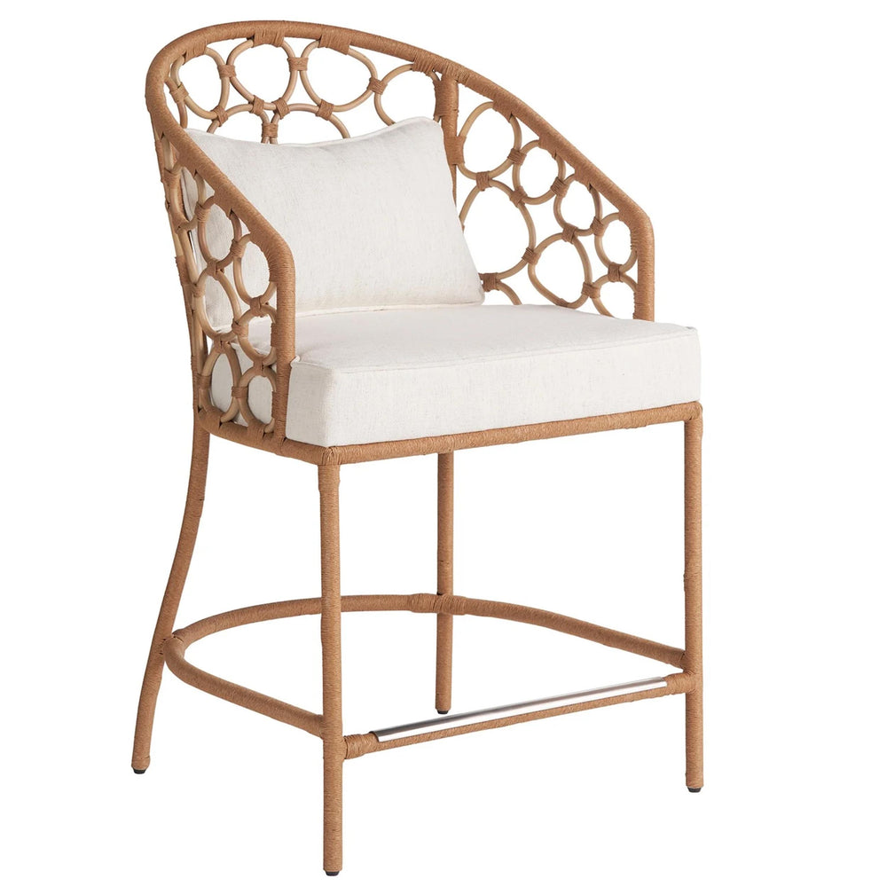 Pebble Counter Chair, Natural Rattan