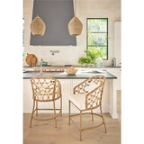 Pebble Counter Chair, Natural Rattan