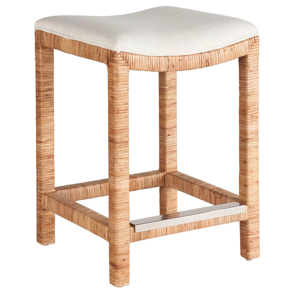 Sandbar Console Stool, Natural Rattan