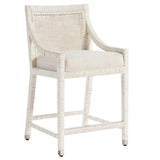 Longboat Counter Chair, White Rattan