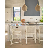 Longboat Counter Chair, White Rattan