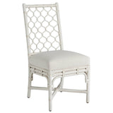 Marco Side Chair, White Rattan, Set of 2