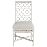 Marco Side Chair, White Rattan, Set of 2