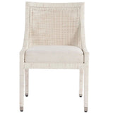 Longboat Dining Chair, White Rattan, Set of 2