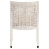 Longboat Dining Chair, White Rattan, Set of 2