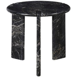 Magnus Round End Table, Golden Portoro