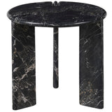 Magnus Round End Table, Golden Portoro