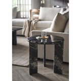 Magnus Round End Table, Golden Portoro