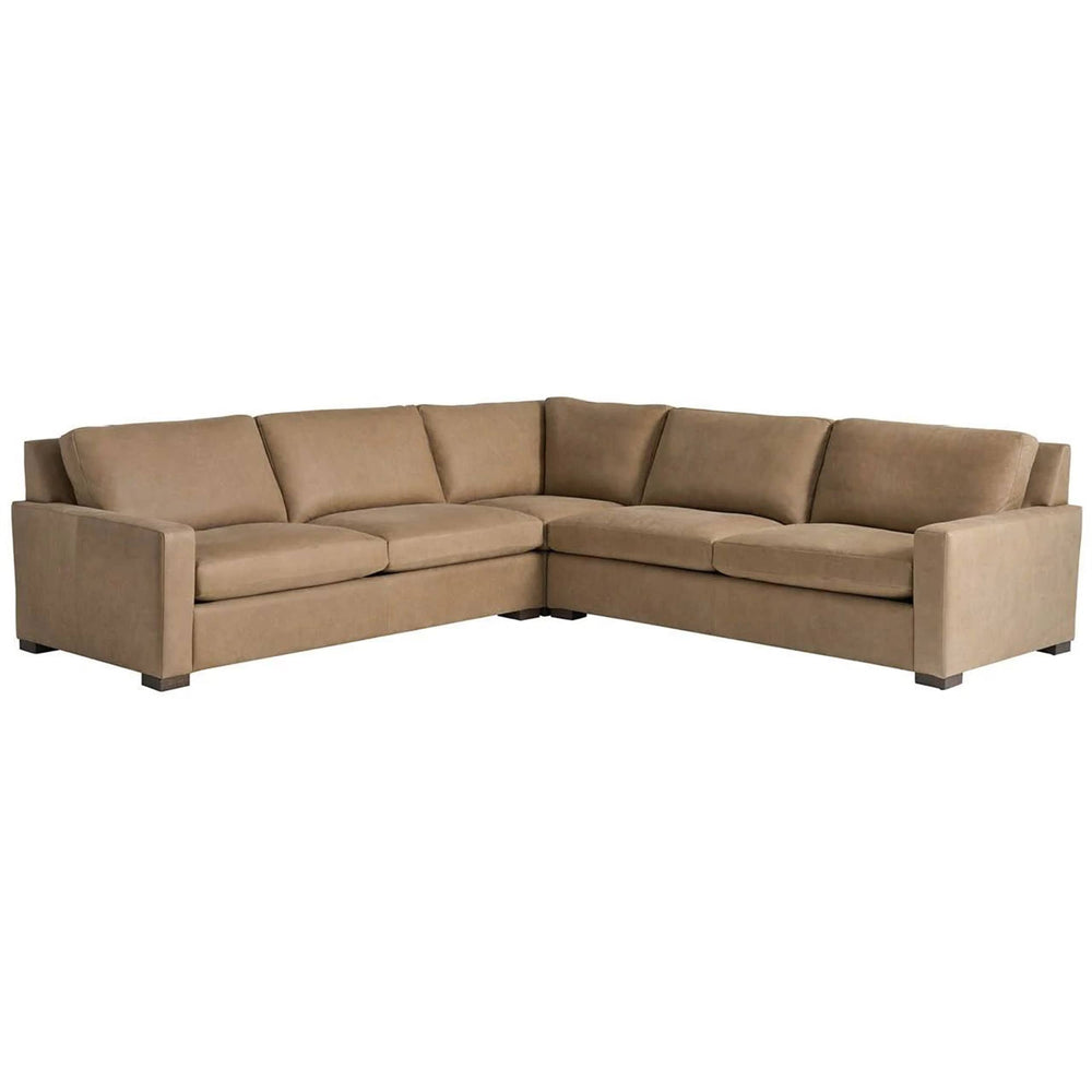 Fletcher 3 Piece Leather Sectional, Vail Toffee