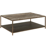 Montclair Cocktail Table, Dark Gray Travertine