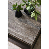 Montclair Cocktail Table, Dark Gray Travertine