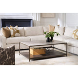 Montclair Cocktail Table, Dark Gray Travertine