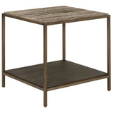 Montclair Rectangular End Table, Dark Gray Travertine