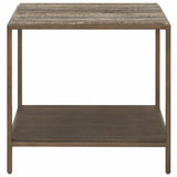 Montclair Rectangular End Table, Dark Gray Travertine