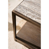 Montclair Rectangular End Table, Dark Gray Travertine