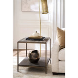 Montclair Rectangular End Table, Dark Gray Travertine