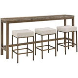 Montclair Console Table w/ Stools, Smoked Gold