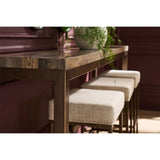 Montclair Console Table w/ Stools, Smoked Gold