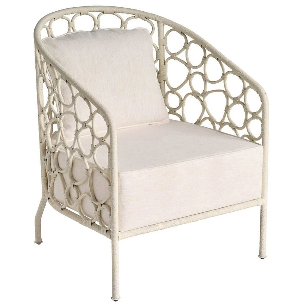 Pebble Accent Chair, White Rattan