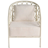 Pebble Accent Chair, White Rattan