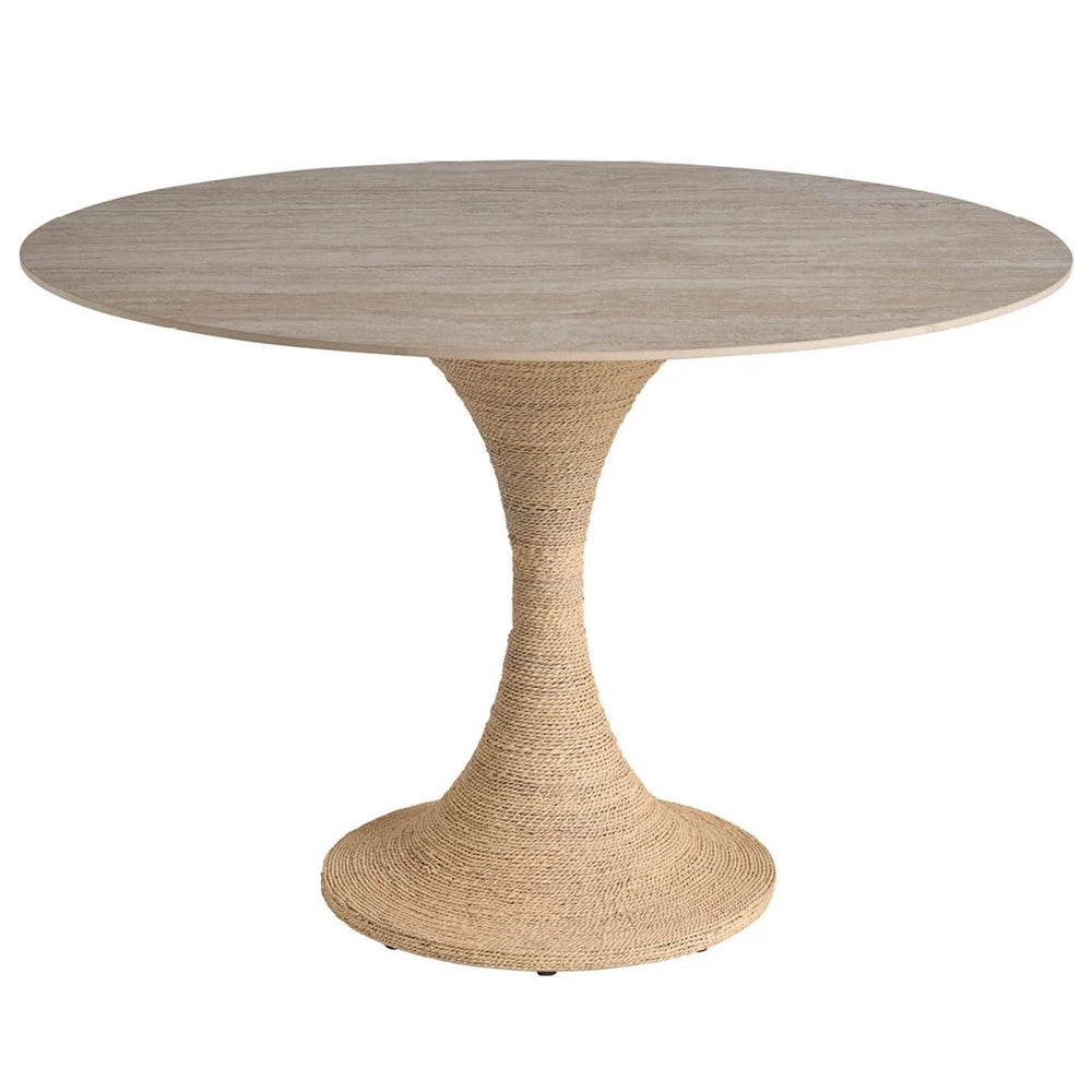 Oasis Round Dining Table, Travertine Beige