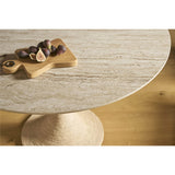 Oasis Round Dining Table, Travertine Beige