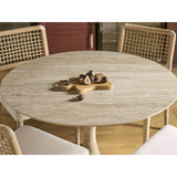 Oasis Round Dining Table, Travertine Beige