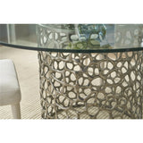 Coral Round Dining Table, Antique Nickel