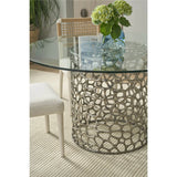 Coral Round Dining Table, Antique Nickel