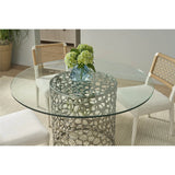 Coral Round Dining Table, Antique Nickel