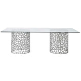 Coral Rectangular Dining Table, Antique Nickel