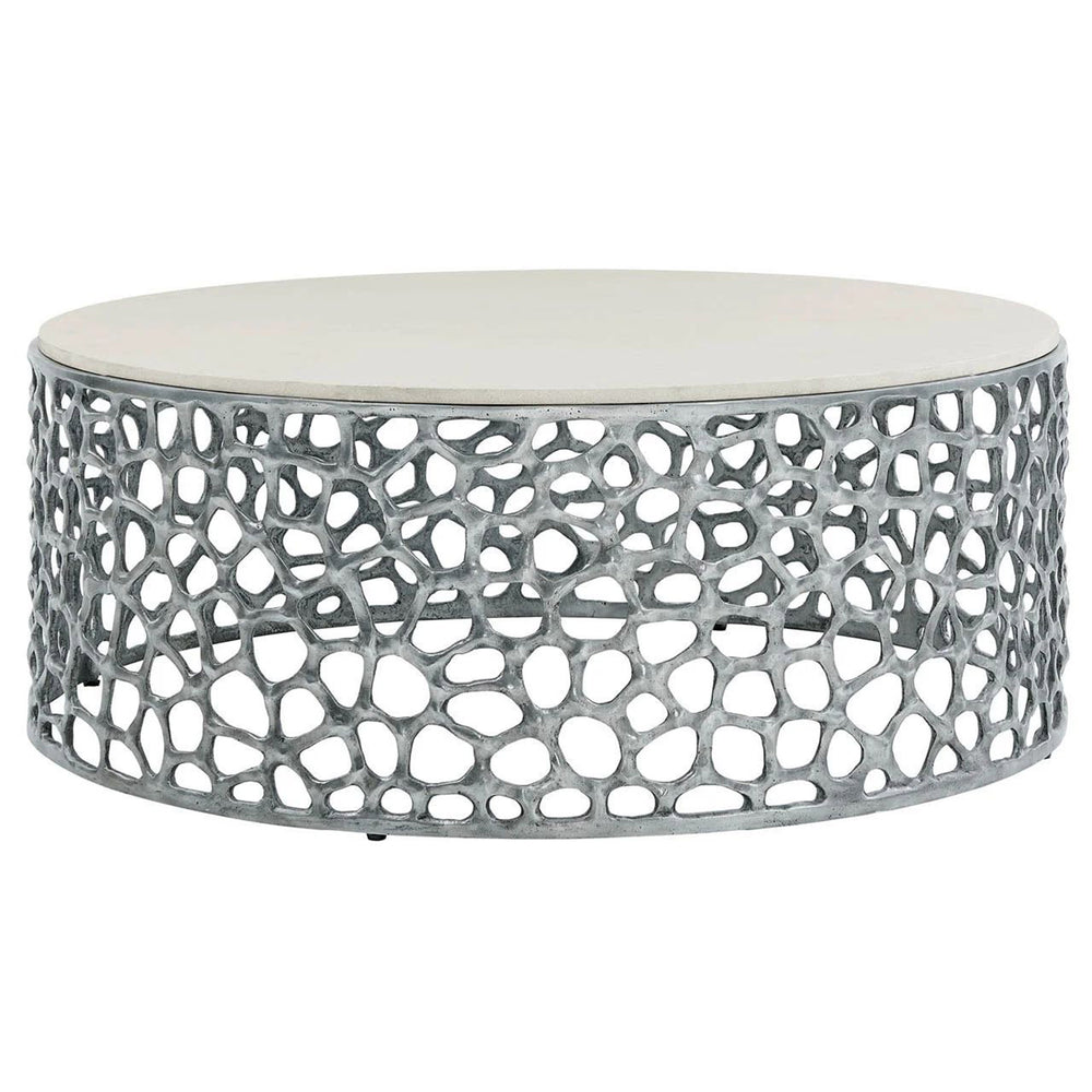 Oasis Coral Cocktail Table, Antique Nickle