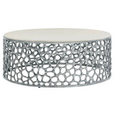 Oasis Coral Cocktail Table, Antique Nickle
