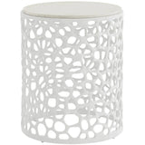 Coral Round Side Table, White