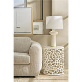 Coral Round Side Table, White