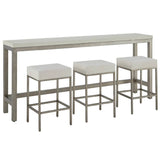 Oasis Console Table w/ Stools, Antique Nickel