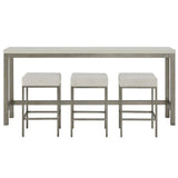 Oasis Console Table w/ Stools, Antique Nickel