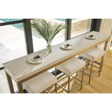 Oasis Console Table w/ Stools, Antique Nickel