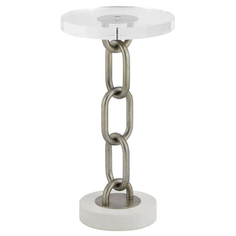 Link Accent Table, Aged Pewter