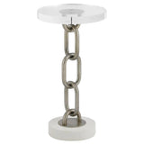 Link Accent Table, Aged Pewter