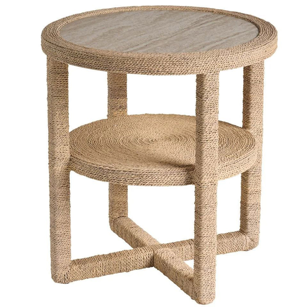 Oasis Round End Table, Abaca